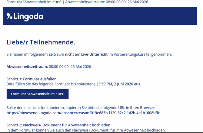 Krankmeldung